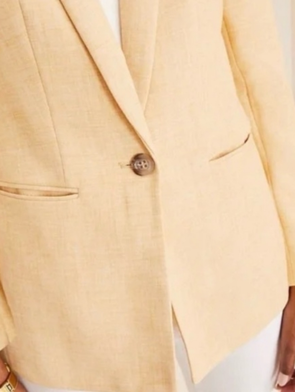 Ann Taylor Yellow 3/4 Sleeve Blazer Jacket Sz: 00P - Picture 16 of 16